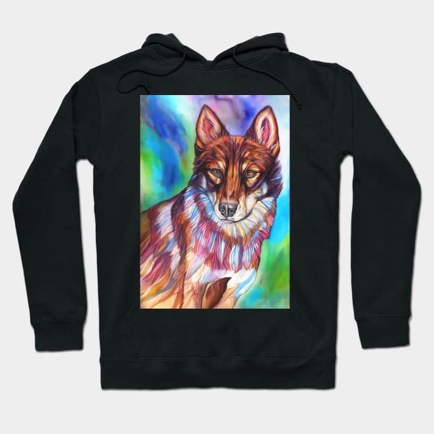 Power and Wisdom of the Wolf Hoodie by candimoonart